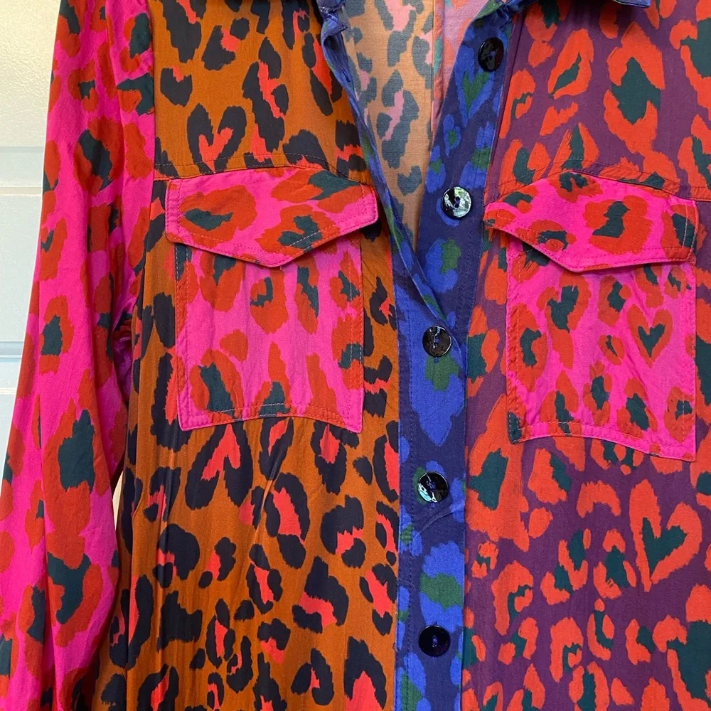 FARM Rio Pink, Blue, Red & Orange Animal Print Midi Dress | EUC - Picture 4 of 5